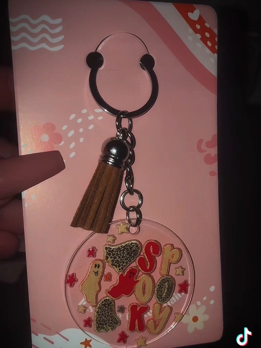 Spooky Patch Tassel Keychain - Brown